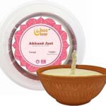 GheeGlow Akhand Clay Diya Filled With Pure Ghee Wicks - Tibetan Buddhist With Natural Fragrance, 10 Hours Burning Time (Set of 5) | Ready to Use for Daily Pooja and Diwali