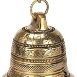 ARTVARKO Brass Hanging Bell with Chain Ghanti for Home Mandir Fine Bell for Pooja Room(3x4 Inches with Chain 20 Inch)