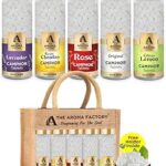 The Aroma Factory Camphor Tablet, Lavender,Kesar Chandan,Rose,Original,Citrus Lemon, Zero Residue Kapoor with Fragrance for Pooja, Aarti Kapur | Bottle Pack of 5 x 80gm,with Jute Bag