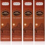 Hari Darshan Temple Premium Flora Sandal Agarbatti | Masala Incense Sticks with Long Lasting Fragrance | Sandal Flora Agarbatti for Pooja, Havan, Meditation and Yoga | Pack of 4-12 Sticks Each