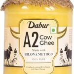 Dabur A2 Cow Ghee - 500ml | Rich in Vitamin A & Antioxidant properties | Made with Bilona method | Helps balance Vata & Pitta Dosha | Crafted using milk from A2 desi cows | 100% pure