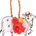 Sainik's Cow Design Shape Thamboolam Set with Pasupu Kumkum/Thambulam - Fancy Cow Set Combo with Haldi Kumkum, (21)