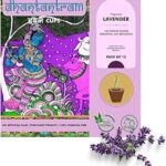 Dhantantram Lavender Sambrani Loban Havan Cups | 15 Natural Dhuni Pcs + Free Stand | Cow Dung Based Dashangam Dhoop for Pooja, Aura Cleansing, Meditation, Relaxation & Vastu