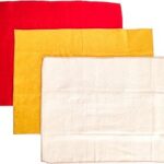 Red, Yellow & White Woolen Aasan - Premium Wool Handcrafted Perfect Mat for Meditation & Prayers - Soft, Comfortable (Combo of 3 Aasan) (Size 24 x 30 Inch) White (Size 18 x 18 Inch) PATITPAVAN
