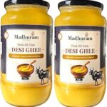 Vedic Ghee Premium A2 Gir Cow Cultured Desi Ghee from MADHURAM | Vedic Bilona Two Way Churned | Indian Gir Cow Ghee, Pure A2 Ghee, Natural & Healthy, Non-GMO | Lab Certified (1L) | PACK OF 2 (2 Ltr)