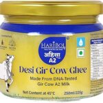 HariBol Pure A2 Gir Cow Ghee ? 250ml | 100% Natural Pure Desi Cow Ghee | Natural Grazing & DNA-Tested | Supports Lactose Intolerants | ISKCON TOVP | Glass Jar