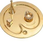 SkyWalker Brass Religious Spiritual Item, Home Temple Hand Made Puja Thali Set/Plate (Golden)