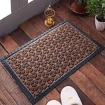 Ultica Fab? Polypropylene Non-Slip Door Mat for Home Entrance Entryway Areas Dirt Trapper Kitchen Office, Rectangular Heavy Duty Rubber Indoor Outdoor Waterproof (Hexa Brown)