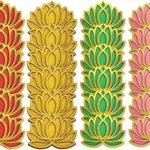 Gift Jaipur 24 Pc Multicolor Lotus 4 Inch Double Side MDF Wooden Cutout DIY Rangoli Kit | Decorations for Diwali, Dusshera, Wedding, Ganpati Ganesha chaturthi utsav Pooja