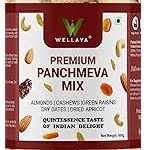 WELLAYA Panchmeva Healthy Dry Fruits Mix - 600gm | 5 in 1 (Almonds, Cashews, Green Raisins, Dry Dates, Dry Apricot) Panchmeva Mix | Fresh Dried Fruits and Nuts Mix Diet Pack