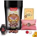 Midiron Raksha bandhan combo, Rakhi & Chocolate Butterscotch Gift Hamper for Brother – Antique Rakhi, Roli Akshat, 100gm Chocolate Butterscotch – Premium Combo