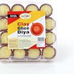 Satyug Clay Ghee Diya for Puja | Upto 1.5 Hours Burning Time | Ghee Blended Filled Terracotta Clay Diya Batti | Ready to Use Diwali Diyas for Daily Pooja | Set of 2 (32N)