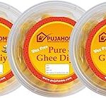 Pujahome Ghee Diya for Puja – 300 Pcs Cow Ghee Wicks, Ghee Batti for Pooja, Festivals, Havans| Long-Lasting, Vegan Ghee Diya Batti with 30-Minute Burning Time-Yellow- 100 Pcs Pack of 3
