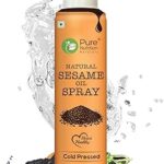 Pure Nutrition Black Sesame Oil Spray - 200ml | 100% Pure, Natural & Cold-Pressed | Cook Healthy with 10X Less Oil | Rich in Antioxidants & Nutrients | Ideal for Sautéing, Grilling & Salad Dressings | Heart-Healthy Oil
