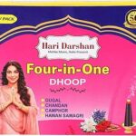 Hari Darshan 4 in 1 Pure Dhoop Sticks Combo | 192 Natural | Long-Lasting Organic for Meditation | Four Fragrances – Gugal Chandan Camphor Hawan Samagri | Pack of 12 (16 Each)