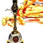 DSH Brass Decorative Hand Bell, Ghanti for Puja, Aarti, Prayer for Home Mandir Temple Living Room Pooja Decorative Items, Gold (HBEL-01-WT)