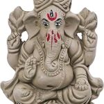Chipra Eco-Friendly Ganesh Idol Clay Ganesha Murti for Home & Visarjan | Biodegradable, Water Soluble with Pooja Kit & Marigold Seeds | Handmade Ganpati Idol for Festivals (Model 15)