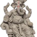 KSI Eco Friendly Ganesha Idol, Ganpati murti for Home visarjan, Water Soluble Ganpati Idol (8.6 Inches, Lalbagh)