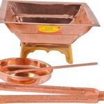 Shiv Shakti Arts® Pure Copper Hawan Kund Set Agnihotra Kit Havan Set | Chimtha | Achmani | Plate | Complete Hawan Kund Set for Poojan Purpose at Home
