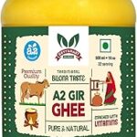 Gavyamart A2 Gir Cow Cultured 100% Desi Ghee for Health & Welness | Bilona Two Way Hand Churned | Indian Gir Cow Ghee, Pure A2 Ghee, Natural & Healthy, Non-GMO | Lab Certified (500 ML)