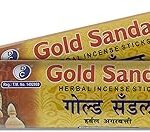 Dhoop Chaon & Co. Gold Sandal Incense Sticks Rolls | Pack of 2 | 250 GMS Each | Pure Sandal Agarbatti | Long - Lasting Incense Sticks for Calming & Relaxation | No Charcoal Agarbatti