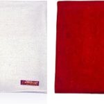 Achleshwar Combo of Premium White & Red Woolen Aasan Completely Handcrafted Perfect Mat for Meditation & Prayers - Soft, Comfortable (Size 26 x 26 inch) (Size 23 x 30 Inch)