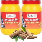 Hari Darshan Ashtagandha Chandan Tika | Herbal Tika with Chandan, Agar, Kumkum, Kapoor & Jatamansi | Safe for Skin | Divine Fragrance & Long-Lasting | for Pooja & Havan | Pack of 2 (250g Each)