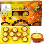 CraftVatika Set of 40 Cow Ghee Clay Diyas- Ghee Batti Pure Cow Earther Diya for Poojan, Diwali Decoration Handmade Wax Free Clay Diya for Puja (40)