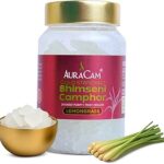 AuraCam Gold Standard Bhimseni Camphor - 100 GMS/Camphor for Pooja/100% Pure Brass Kapoor/Aromatic for Pooja, Meditation, Havan, Room Freshener (Lemongrass Fragrance 100 gm)