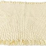 CRM TRADERS Woolen Puja Aasan Mat for Prayers - Handmade Decorative Pooja Mat 20 x 22 inch (Ghiya)