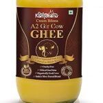 Divya Kamdhenu Cow A2 Ghee Cream Bilona Method (1L) Gir Cow Ghee, Organic, Grassfed, Cultured, Traditional Ghee, Glass Bottle, 1 Litre