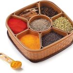 Oblivion Plastic Masala Box 1 Pc – Multicolor Spice Storage Container, Rangoli Organizer Dabba, Stylish Airtight Kitchen Box for Indian Spices, Compact Multi-Compartment & Durable Traditional Storage