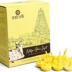 SATVIK 100 Pc Pure Cow Ghee Wicks for Puja Cow Ghee Diya Nitya Pujan Readymade Ghee JyotWax Free Cow Ghee Diya Batti Diwali Diya Cotton Wicks- Pack of 1