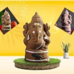 Puja N pujari Eco-Friendly Plantable Seed Ganesha Idol for Ganesh Chaturthi,Ganpati Murti Clay-6inch,Multicolor