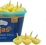 Shubhkart Tejas Ghee Diya with Batti Pack of 30 Diyas | Readymade Ghee Wicks & Shubhkart Surabhi Pure Camphor Container for Puja, Meditation, Spirituality & Other Religious Rituals – 50g