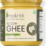 Praakritik Natural Desi A2 Gir Cow Ghee 500ml - 100% Pure - Prepared by Traditional Bilona Method - Vedic Cultured Grassfed - Vegetarian GMO Free Lactose Free - Cow Ghee 500 ml