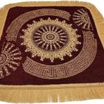 GANGJI Chenille Velvet Soft Yoga Meditation Multipurpose Sitting Floor Portable Mat Asan ASANA PAD JANAMAZ for Meditation, Relaxation Prayer Size (60 X 60 CM, Aasan Maroon Pack of 1)
