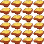 R Wellness Ghee Diya for Puja Pure Cow Ghee Diya Wax Free Terracotta Clay Diya Batti Upto 55 Minutes Burn Time Pack of 24