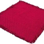 CRM TRADERS Woolen Puja Aasan Mat for Prayers - Handmade Decorative Pooja Mat 18 x 18 inch - (Maroon)