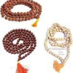 KRISHNAGALLERY1 Pack of 3 Jap Mala 108 + 1 Beads Rudraksha Tulsi Chandan Mala for Pooja Path Perfect for Wearing Positive Energy for Men & Women Length 20 Inches