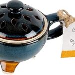 Omved Ceramic Tribal Dhoopdaan - Handcrafted Stoneware Charcoal Incense Dhoop Burner(Round)