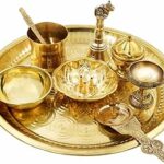 Spillbox Brass Puja ThaliSet|Pooja Thali|Arathi|Arthi|Arathi|Bartan Thambulam Plate|Puja Set|Pooja Plate SetHome D?cor|ReturnGift|karwa chauth|Wedding|Anniversary- Ring Thali 10 Piece Set