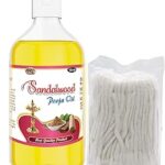 Sandalwood Chanda With Diya Batti Pooja Oil 120 ML For Festival & Hindu Ceremony Special Pooja Oil 120 ML Hawan Pooja Oli 100% Pure With Fragrance