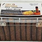 GAVO HARSHIDDHI Desi Cow Dung Natural Loban Dhoop Batti Made by Loban Chandan Jatamansi Gulab Bhimseni Kapur 2.5 Inches Organic Incense Stick (60-Piece)