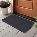 SARAL HOME EASY LIVING Polypropylene Striped Soft PP Yarn Rectangular Doormat Anti Skid Backing (Dark Grey, 45X60 CM)