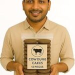 Pack of 12 Piece | Cow Dung for Pooja,Gobar ke Upale,kande for Havan Puja| Cow Dung Cake for Hawan, Pujan & Religious Purpose Round Shape Desi Gobar ke Uple