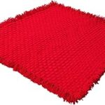 CRM TRADERS Woolen Puja Aasan Mat for Prayers - Handmade Decorative Pooja Mat 20 x 22 inch - (Red)
