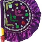 DIGSMORDEN Handicrafts Purple pankhi | Decorative pankhi | Designer pakhi | pankhi Hand Fan | pankhida | pankhi Fan | pankhi Hand Fan for Wedding | Velvet Both Side Designing pankhi | (Pack of 1)