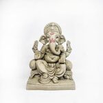 Prajapati Studio Pottery 8Inch Eco Friendly Water Soluble Ganpati Visarjan Idol Murti Terracotta Mitti Clay Ganesha Statue plantable Ganesha Idol for Ganesh Chaturthi Handcrafted (Ganesh-8Inch)