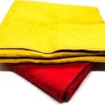 Premium Handcrafted Red & Yellow Woolen Aasan - Perfect Mat for Meditation & Prayers - Soft, Comfortable (Size 24 x 30 Inch) (Pack of 2) PATITPAVAN, 300 Grams